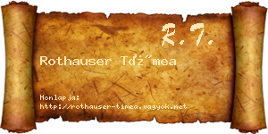 Rothauser Tímea névjegykártya